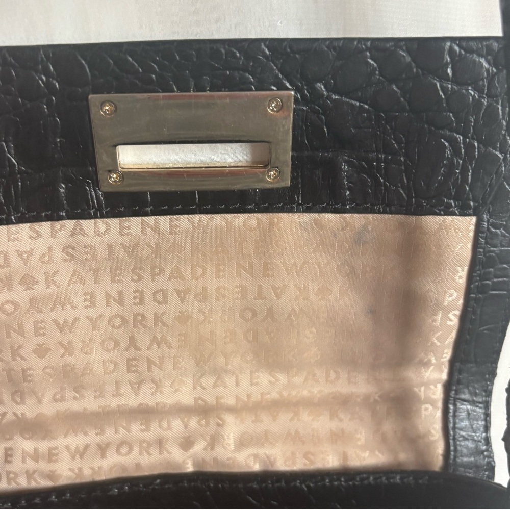 KATE SPADE♠️  Black Croc-Embossed Leather Crossbody Bag | project bag - Picture 8 of 8